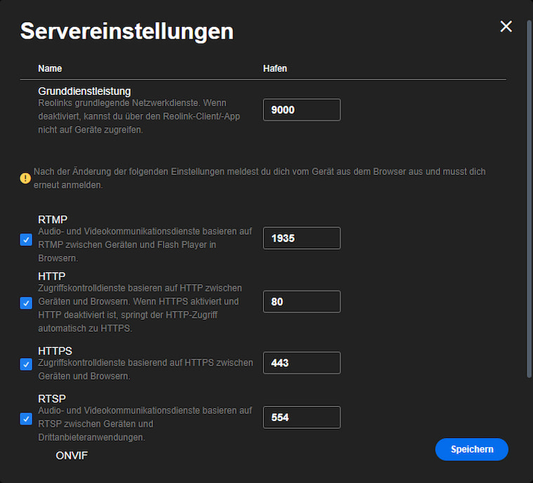 web server settings