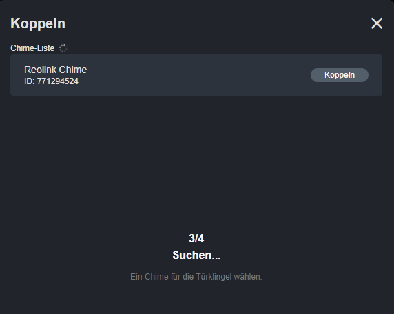client searching reolink chime