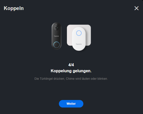 client pairing succeeded