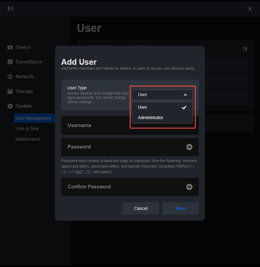 select user