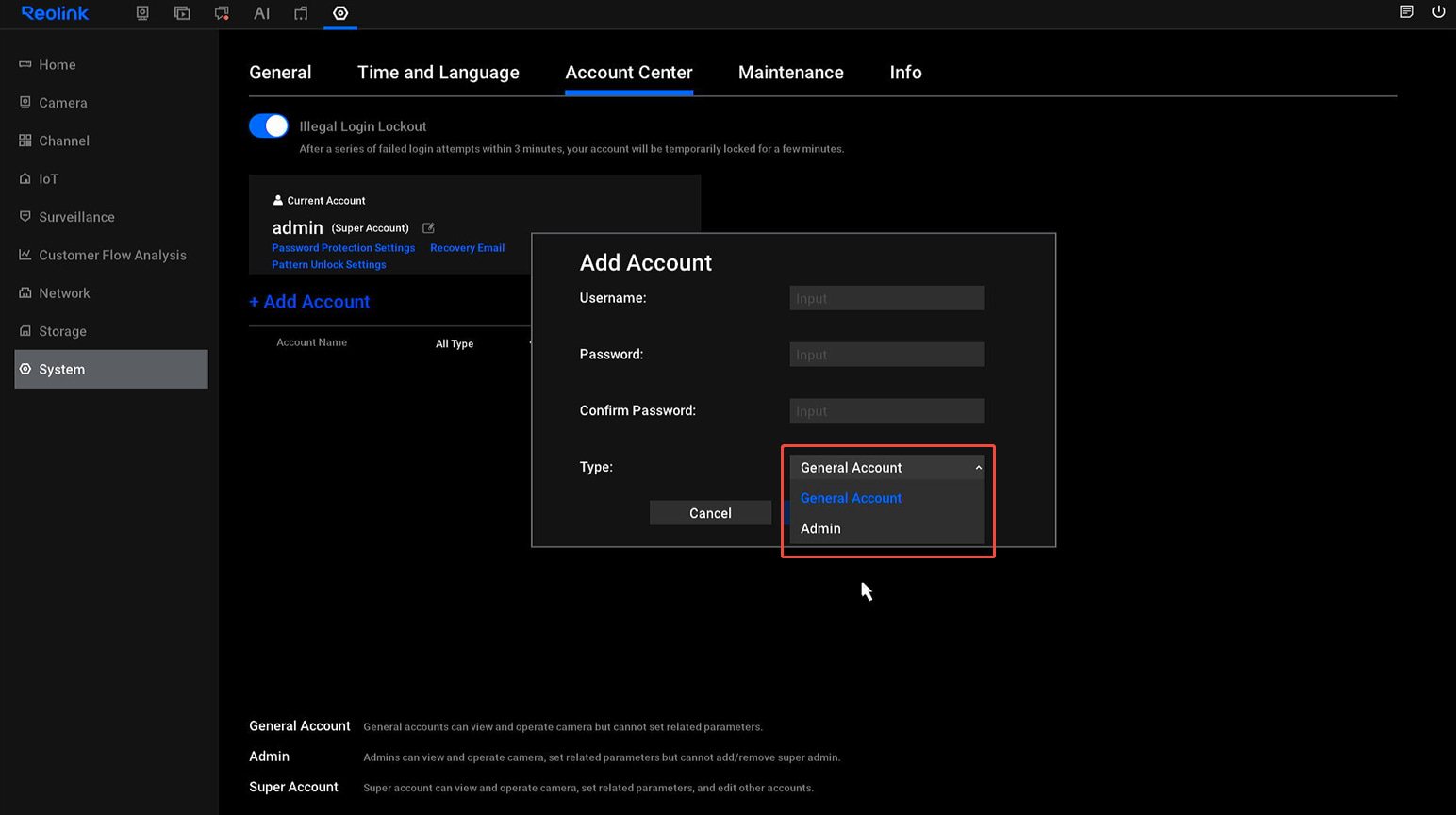 new UI add account