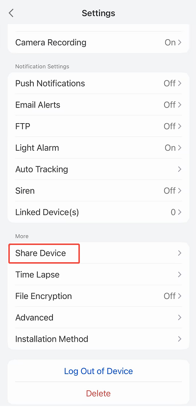  Device Settings