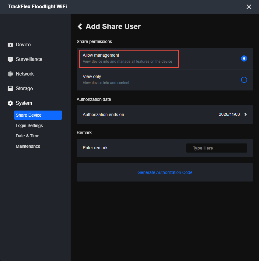 client Add Share User