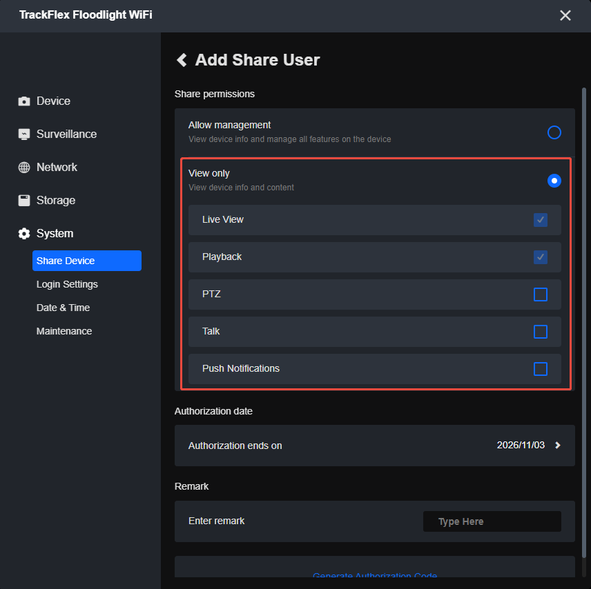 select client View Only