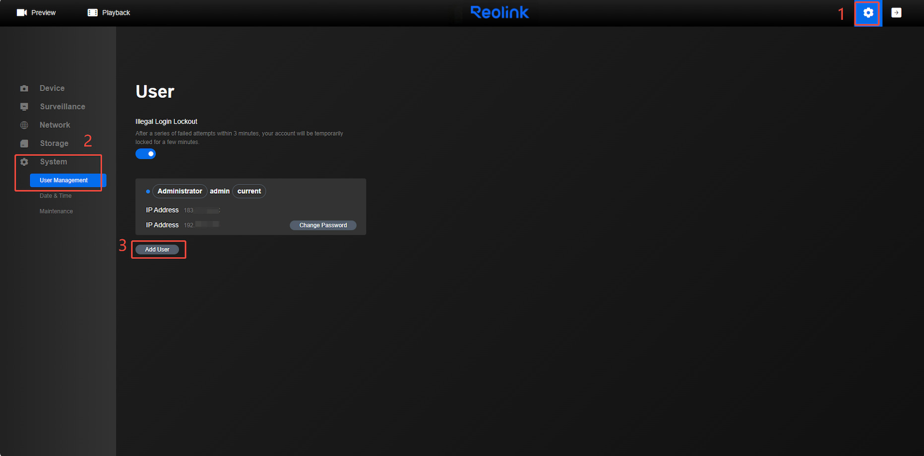 web user management