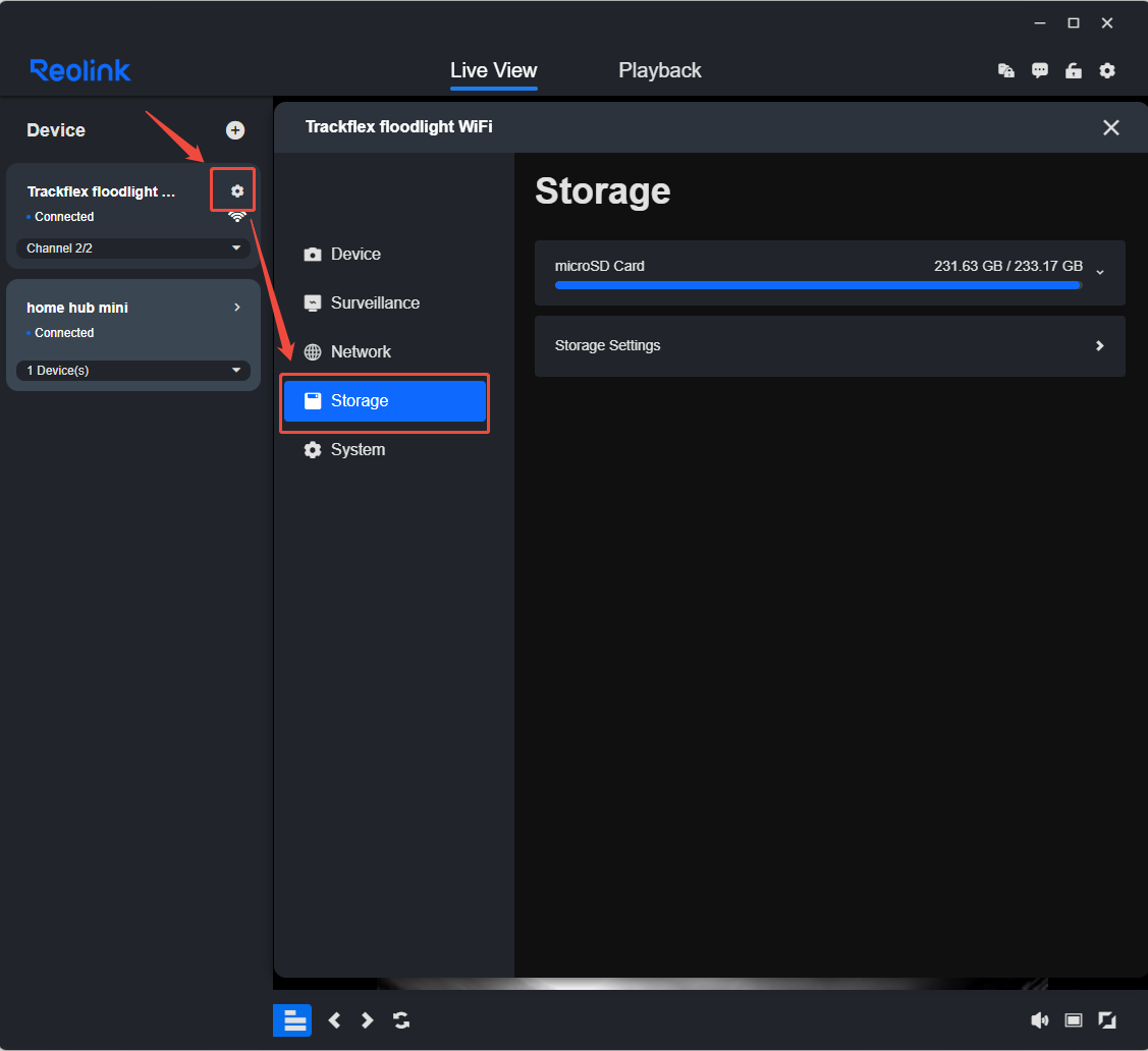 client device storage