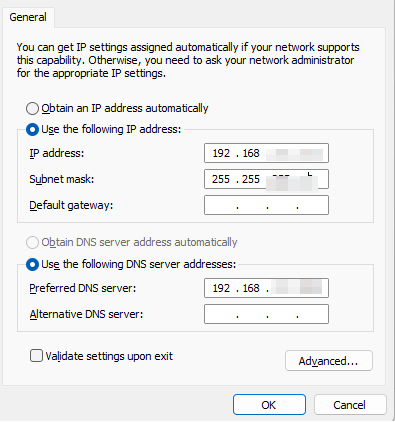 Use the following IP address