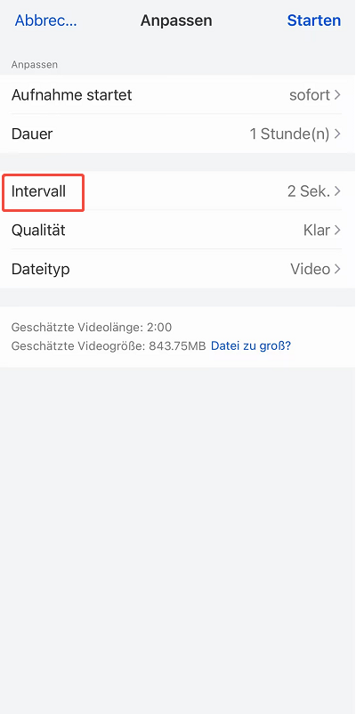 tap interval