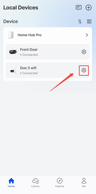 homehub camera settings