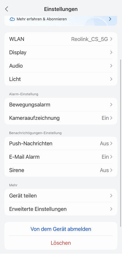 admin device settings page