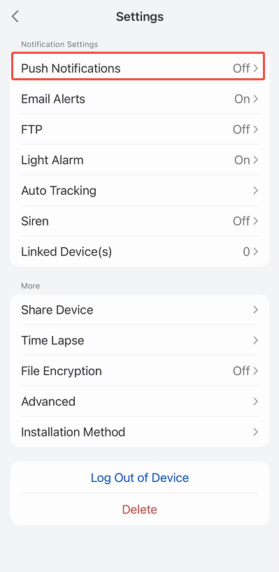 push notification