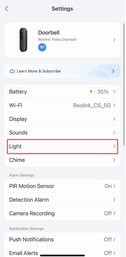 doorbell light