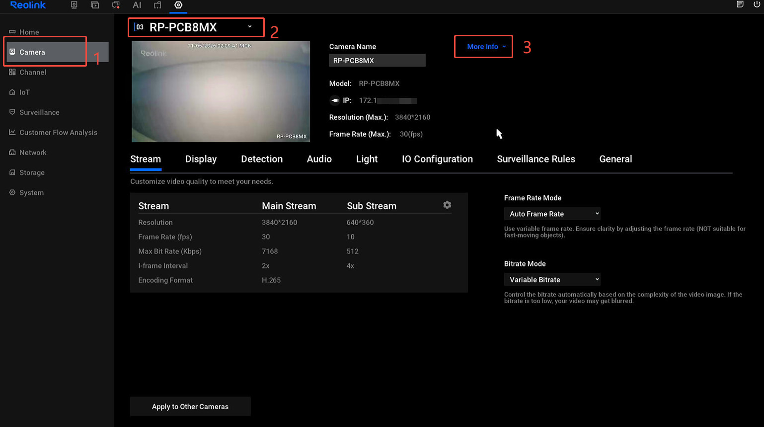 nvr device info