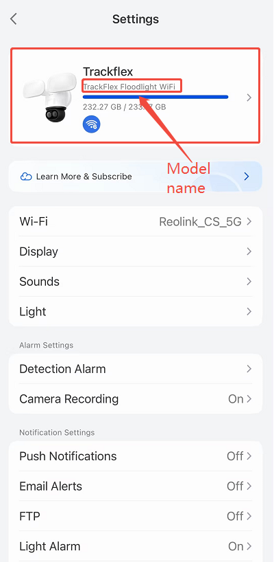 model name