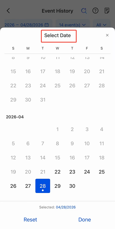 select dates