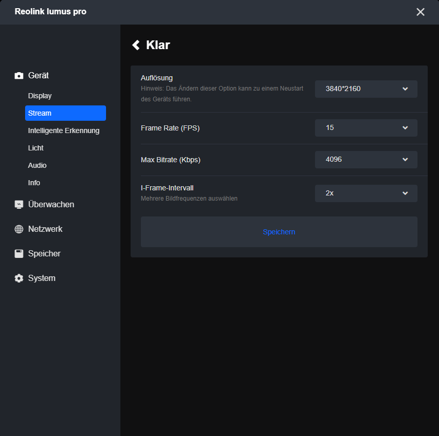 client stream clear settings