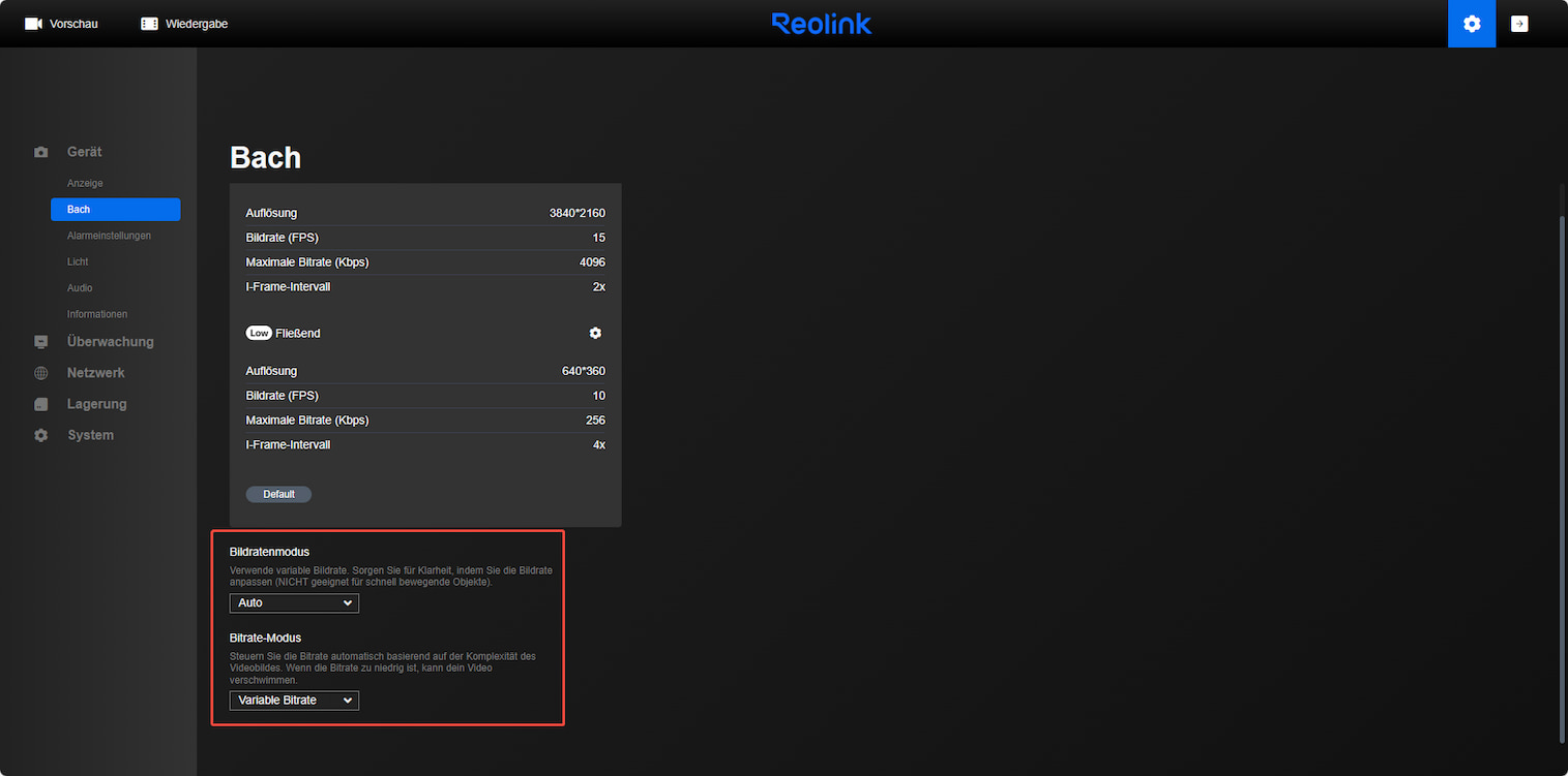 Frame Rate Mode and Bitrate Mode