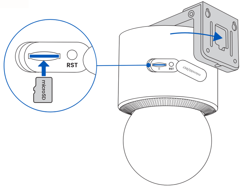 insert the microSD card