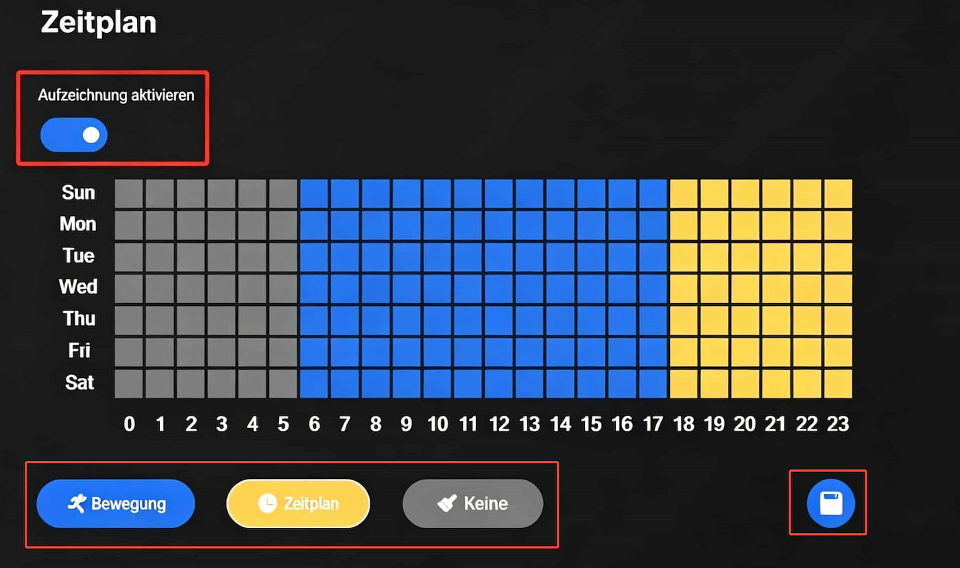 web schedule enable record