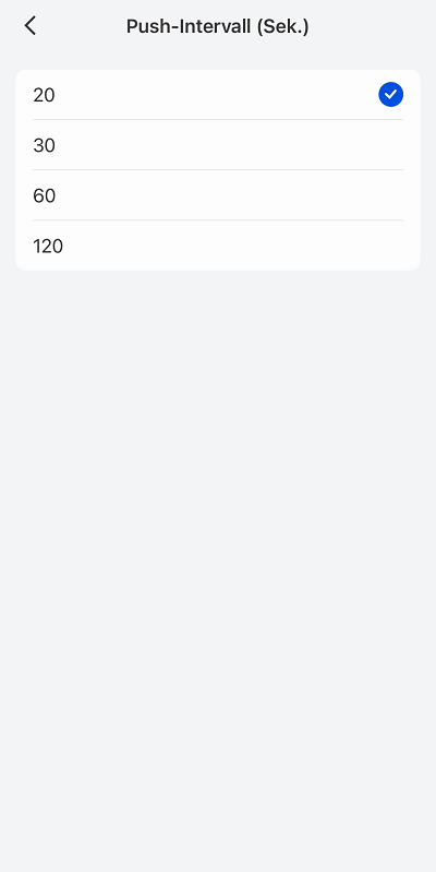 push interval settings