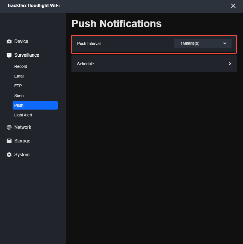 client change push interval