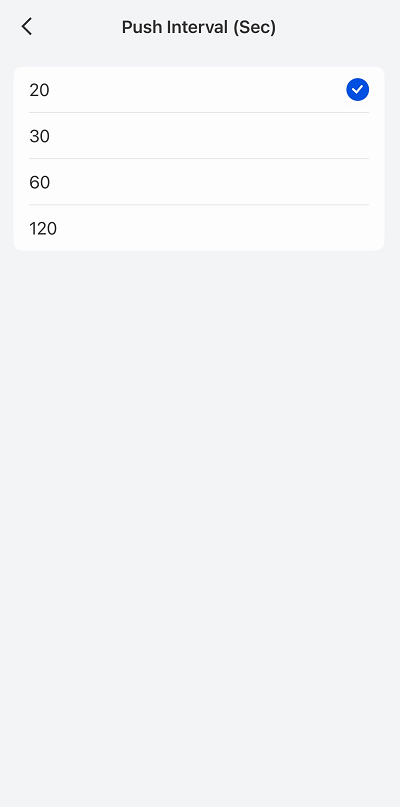 push interval settings