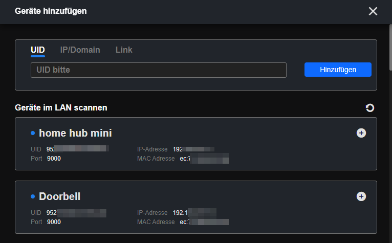 client add device