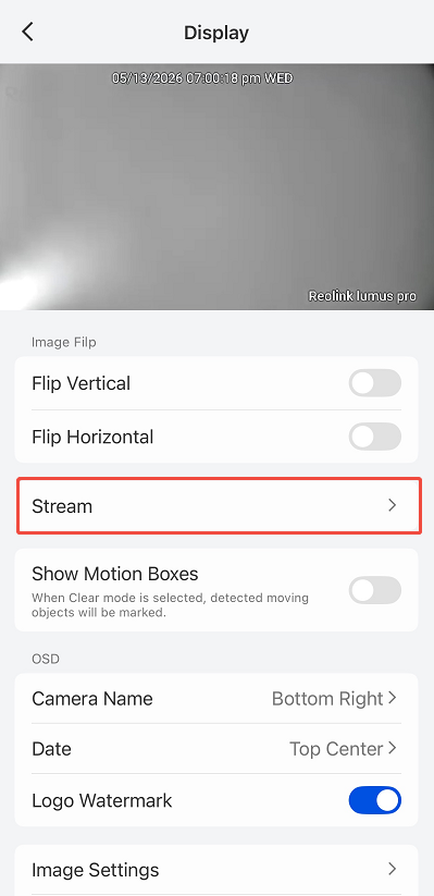 stream menu