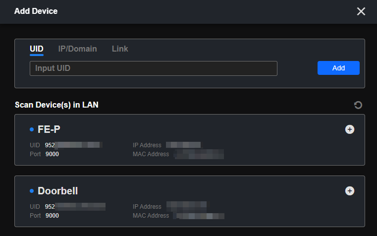 client add device