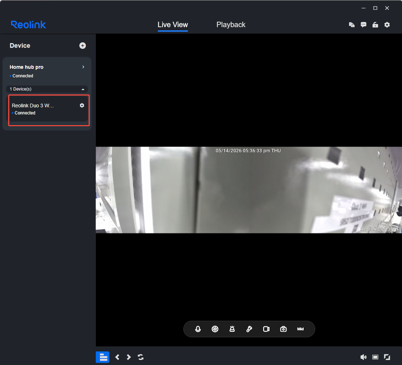 client view device in the houmhub