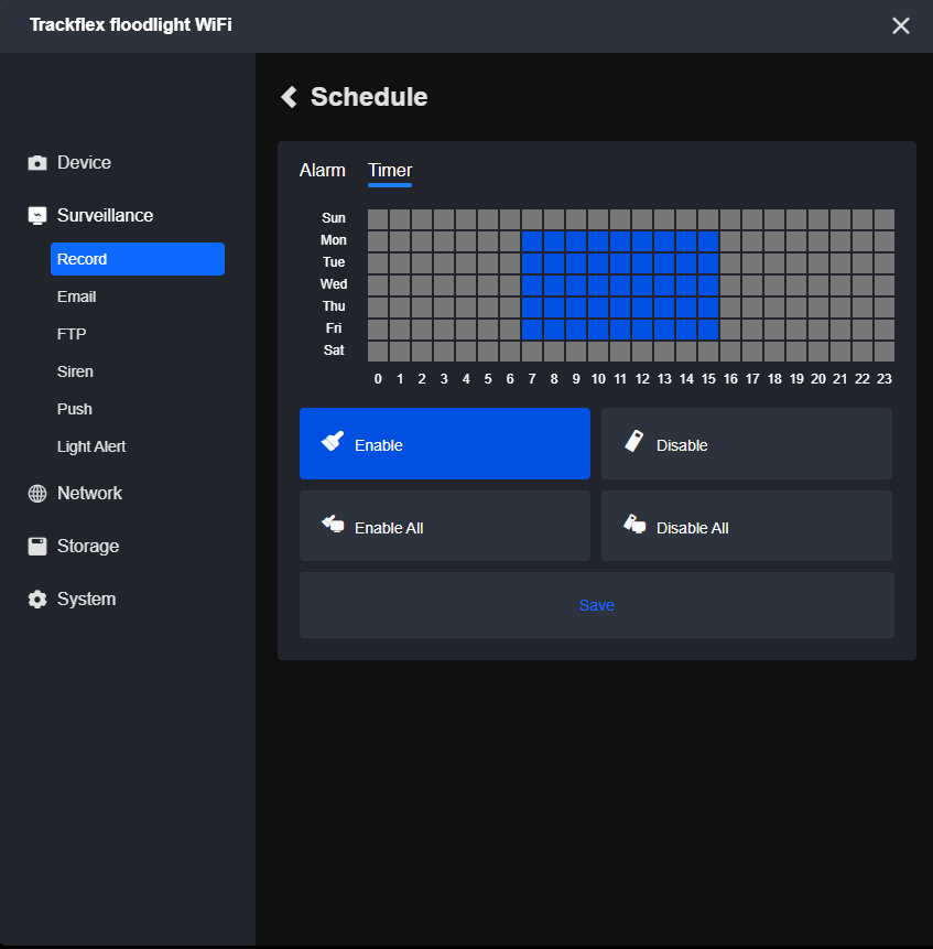 client record schedule