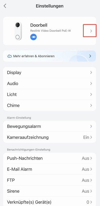 device info settings