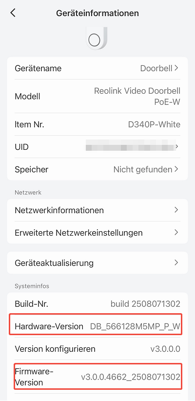 device info page