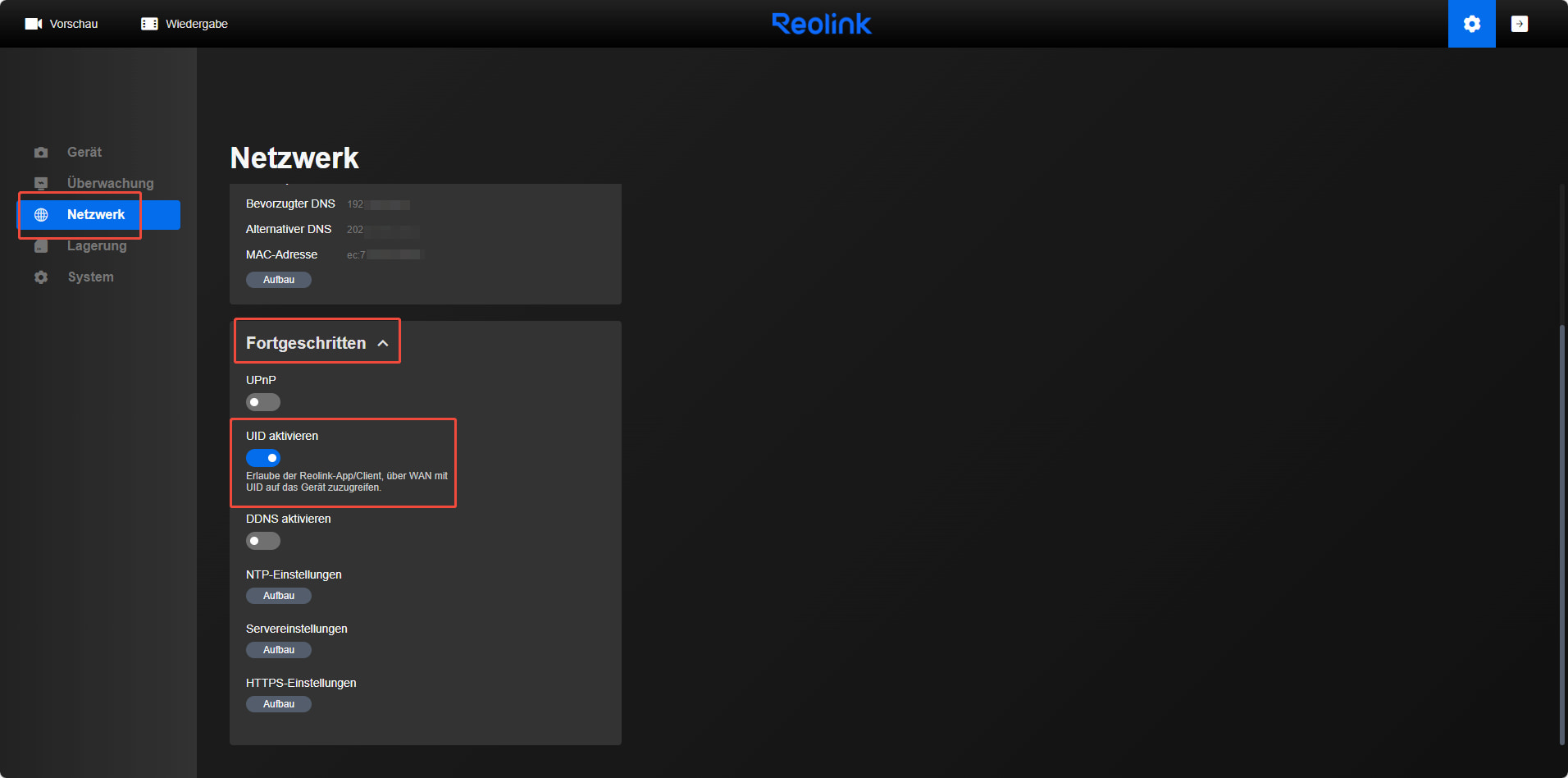 web enable UID