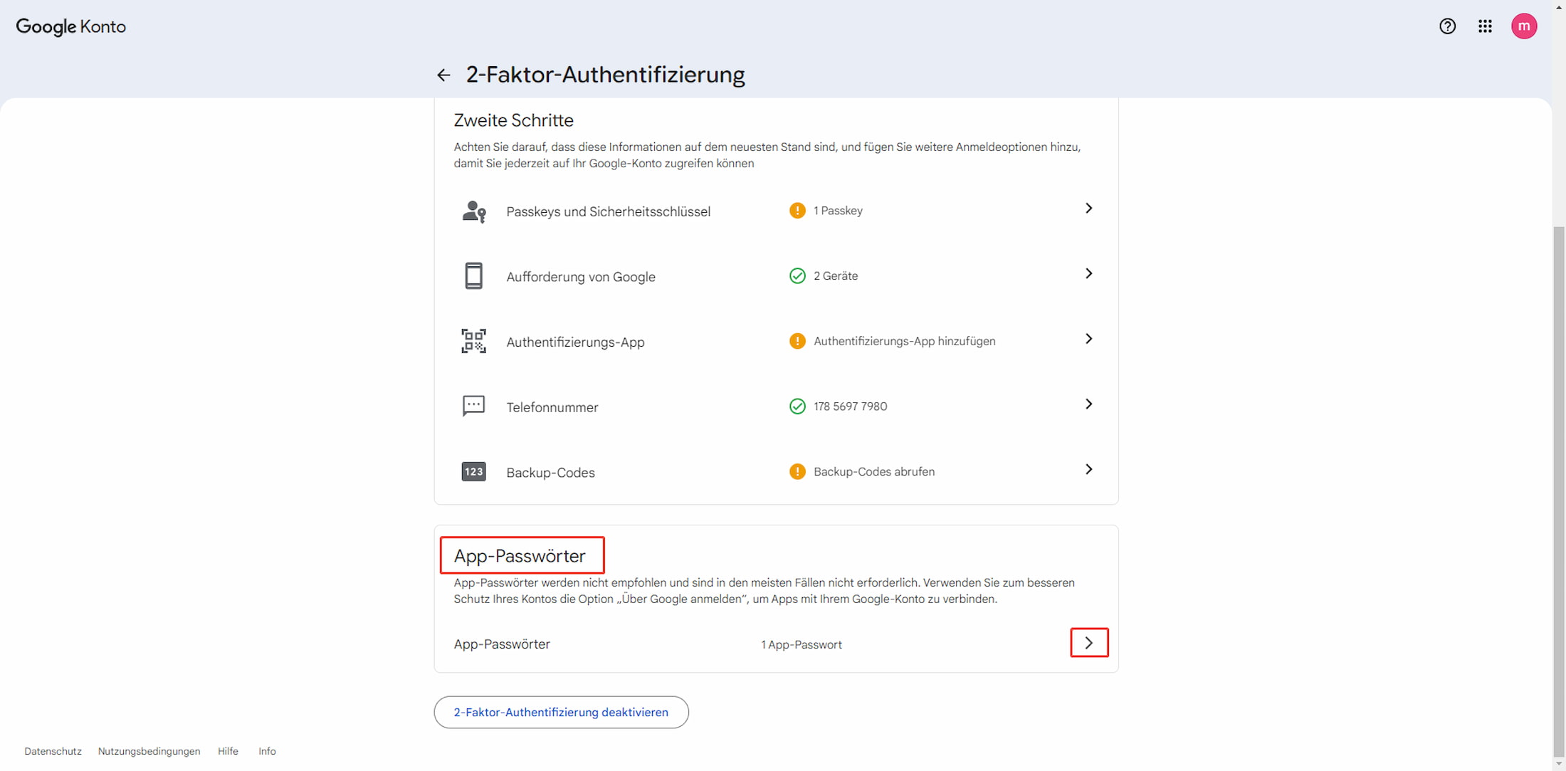 set up app password1