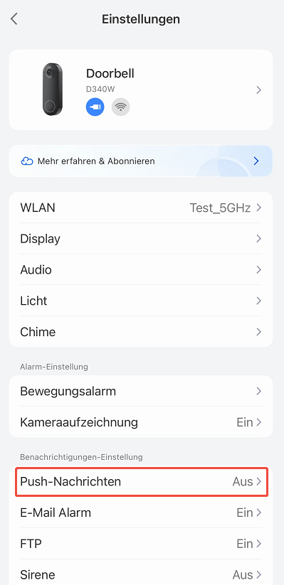 device notification