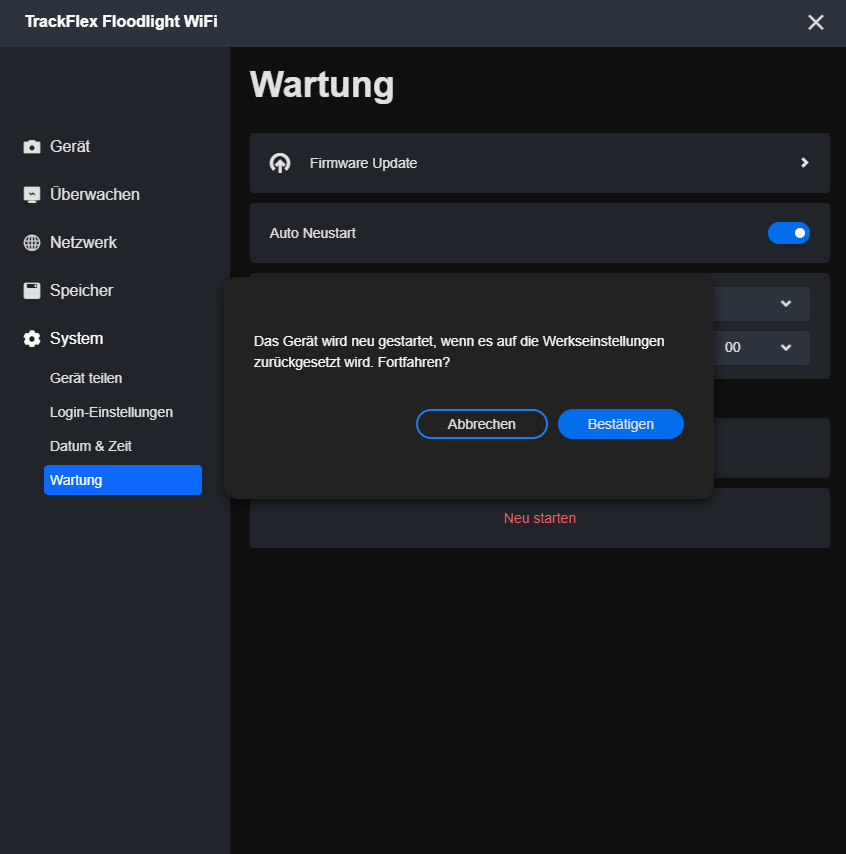 client Restore confirm