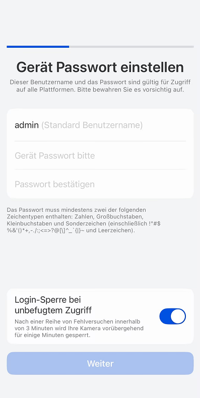 setting a new password
