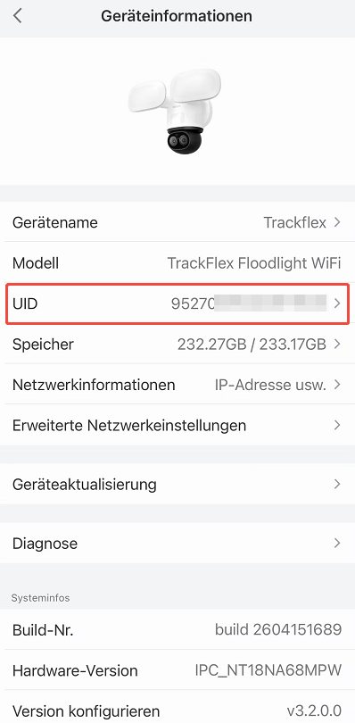 camera UID