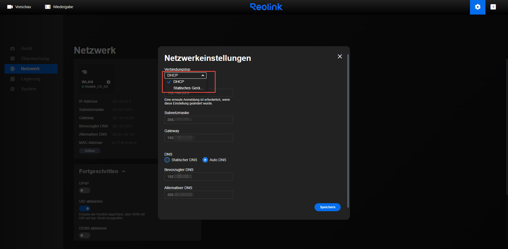 web server settings