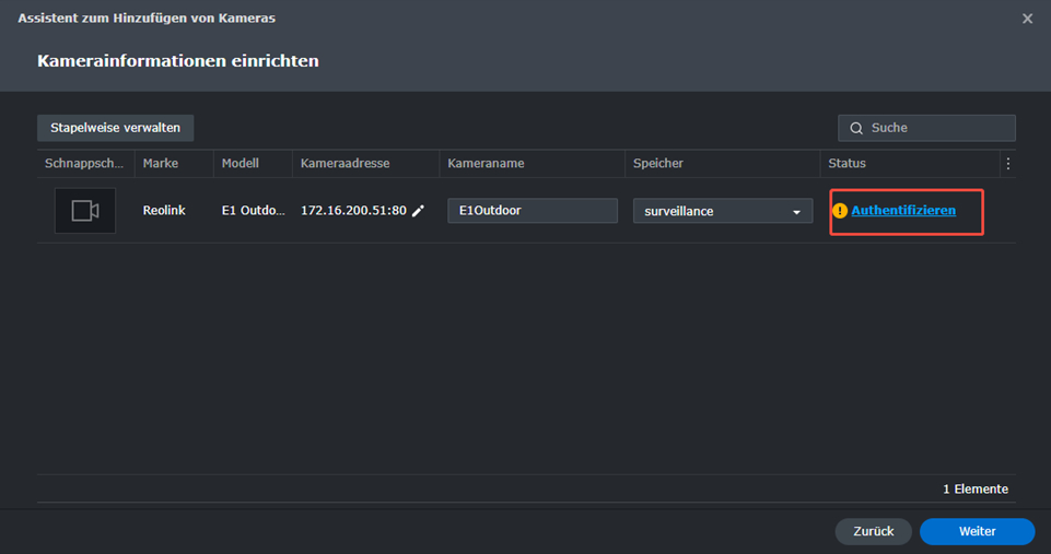Click Authenticate
