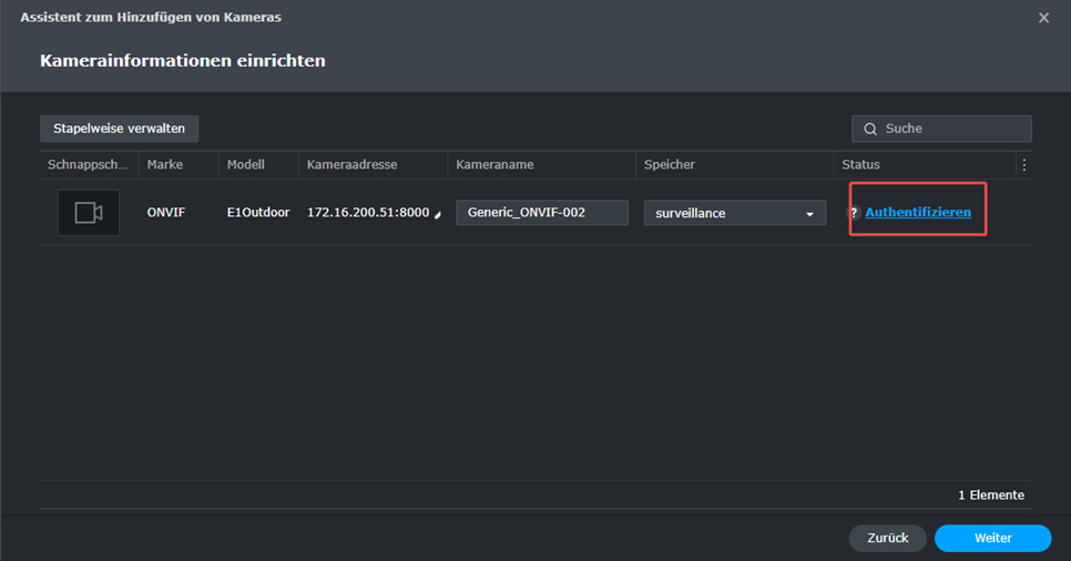 Click Authenticate