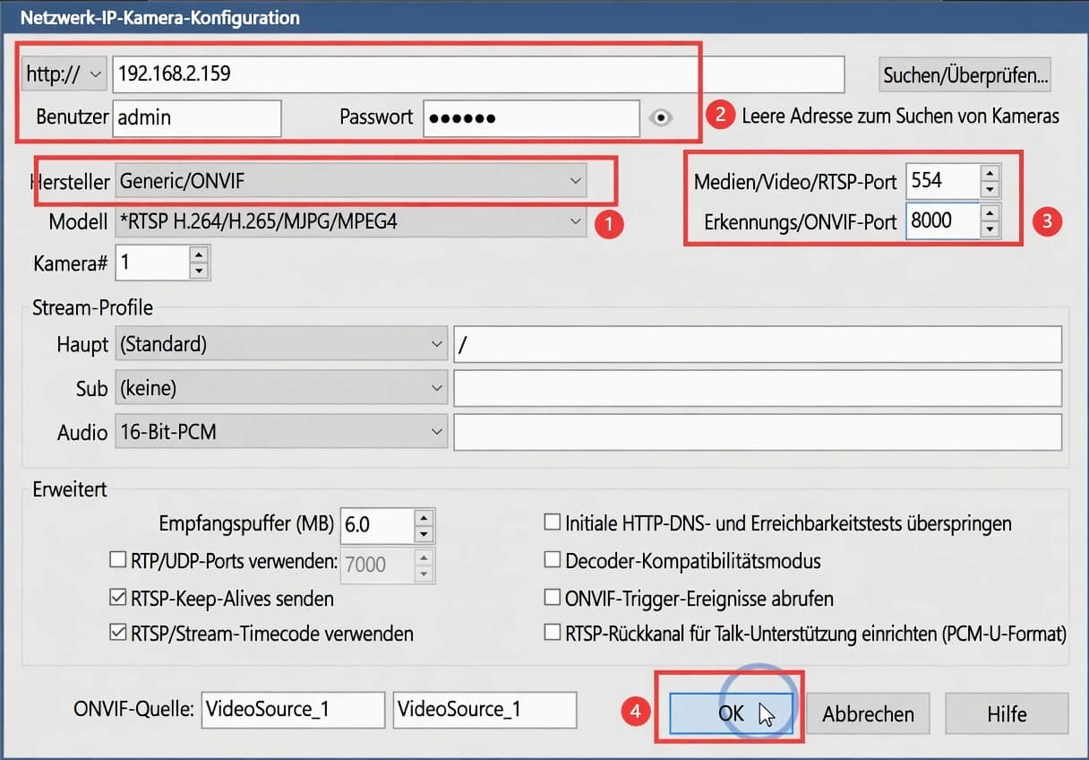 IP address and password