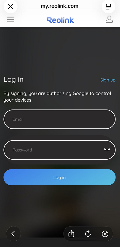log in