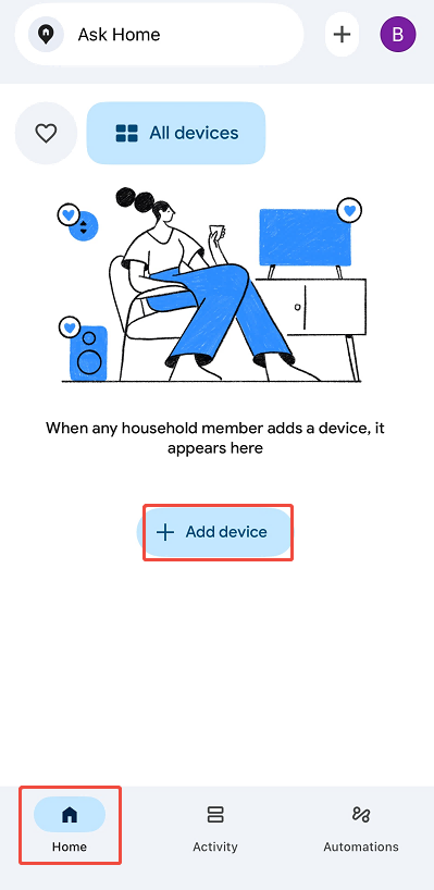 Google Home App Add device