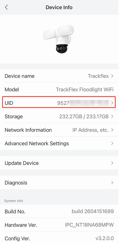 camera UID