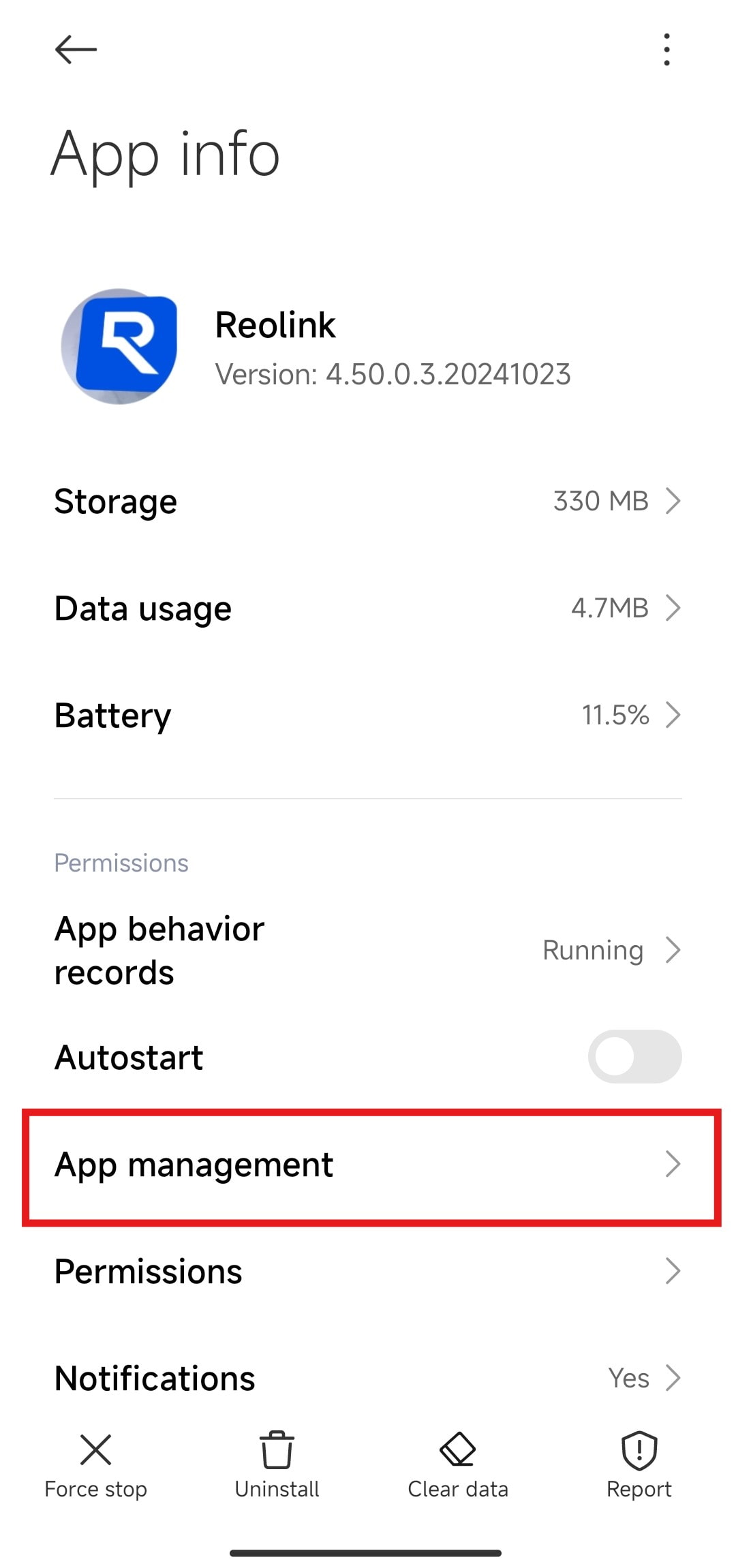 app info