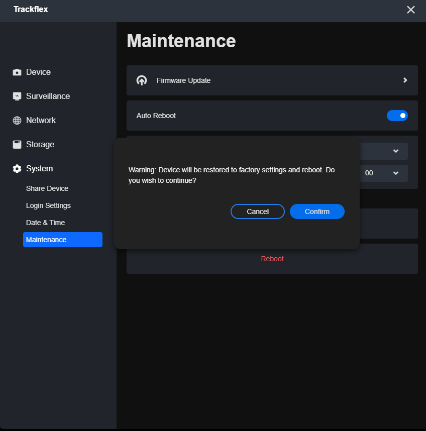 client Restore confirm