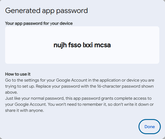 generate app password