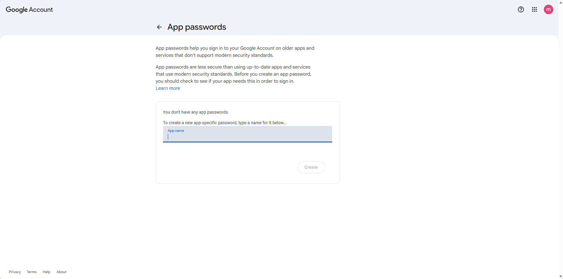 app password
